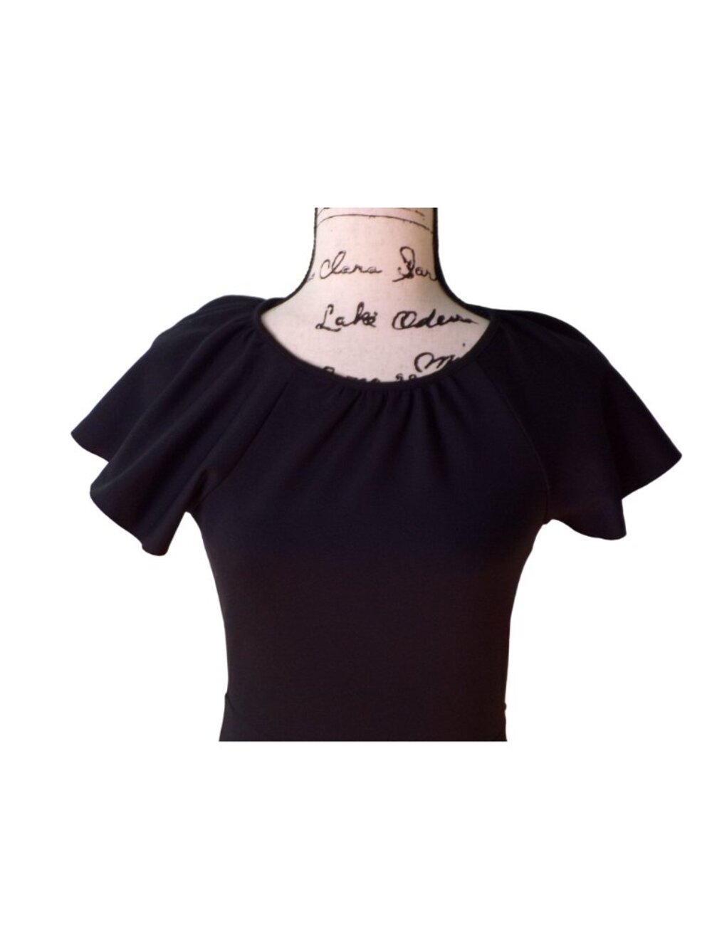 🆕 RACHEL PARCELL Ruffle Hem Scuba Asymmetric Dress Black X-Small - Picture 7 of 11